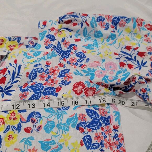 Charter Club Luxury Womens Linen Top Size Xs Floral Boho Colorful Beach Summer - Picture 6 of 6